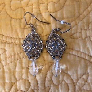 Elegant Silver and Clear Dangle Earrings